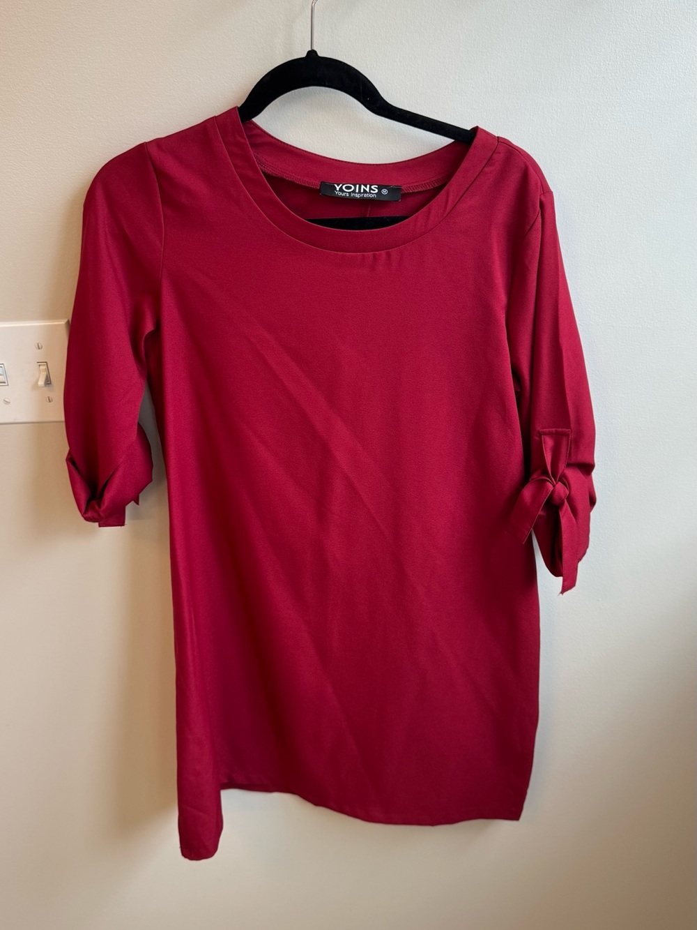 Yoins Popover Crew Neck Long Sleeve Dress - Medium